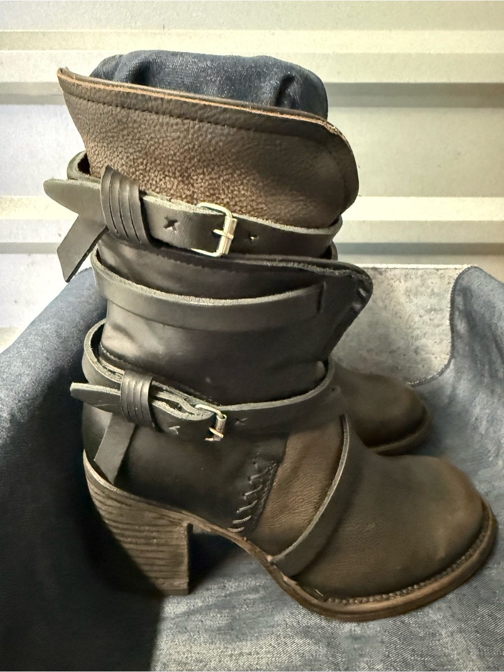 Like New! Freebird by Steven BAKER Leather Boots Black Size 8 OG Box